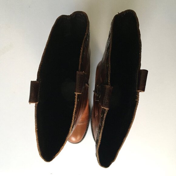 KENNETH COLE "Going Studly" Leather Heeled Western Boots Brown 7.5M - Picture 8 of 10